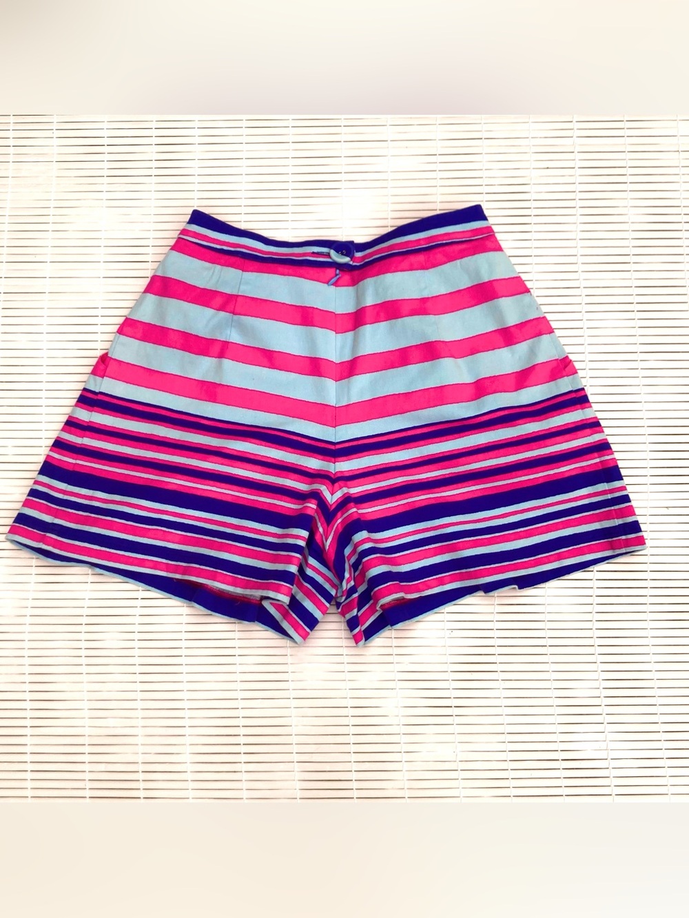 Nanette Lepore Striped A-Line Shorts Sz 4 High Waist Pleats Skirt Silhouette USA - Picture 2 of 12